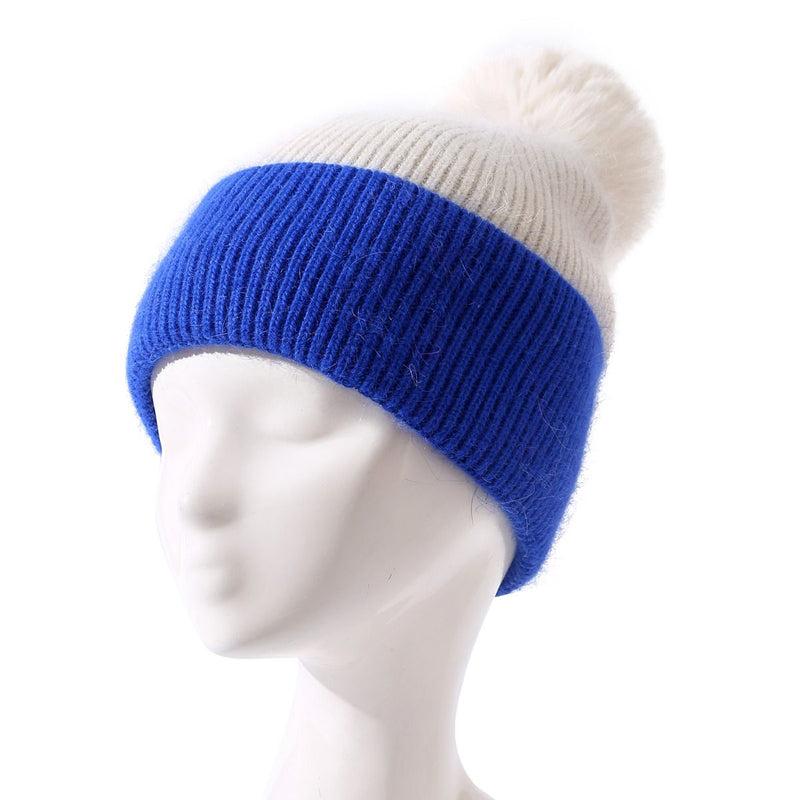 Mel Stripe Pom Hat - Royal Blue