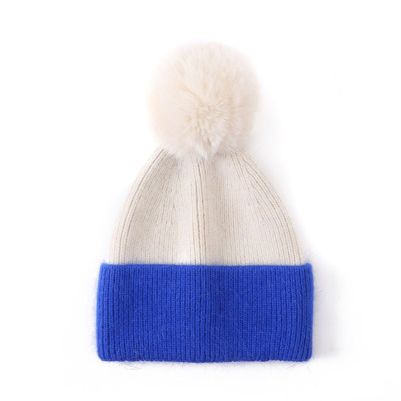 Mel Stripe Pom Hat - Royal Blue