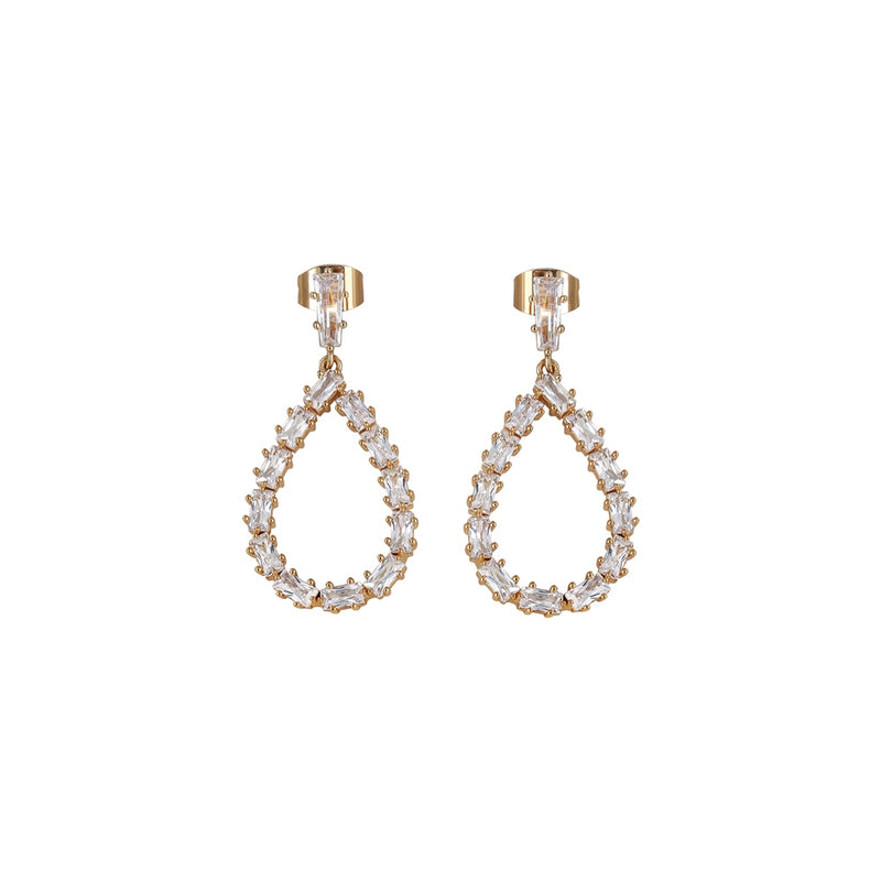 Newbridge Gold Plated Baguette Stone Drop Earrings ER2223G