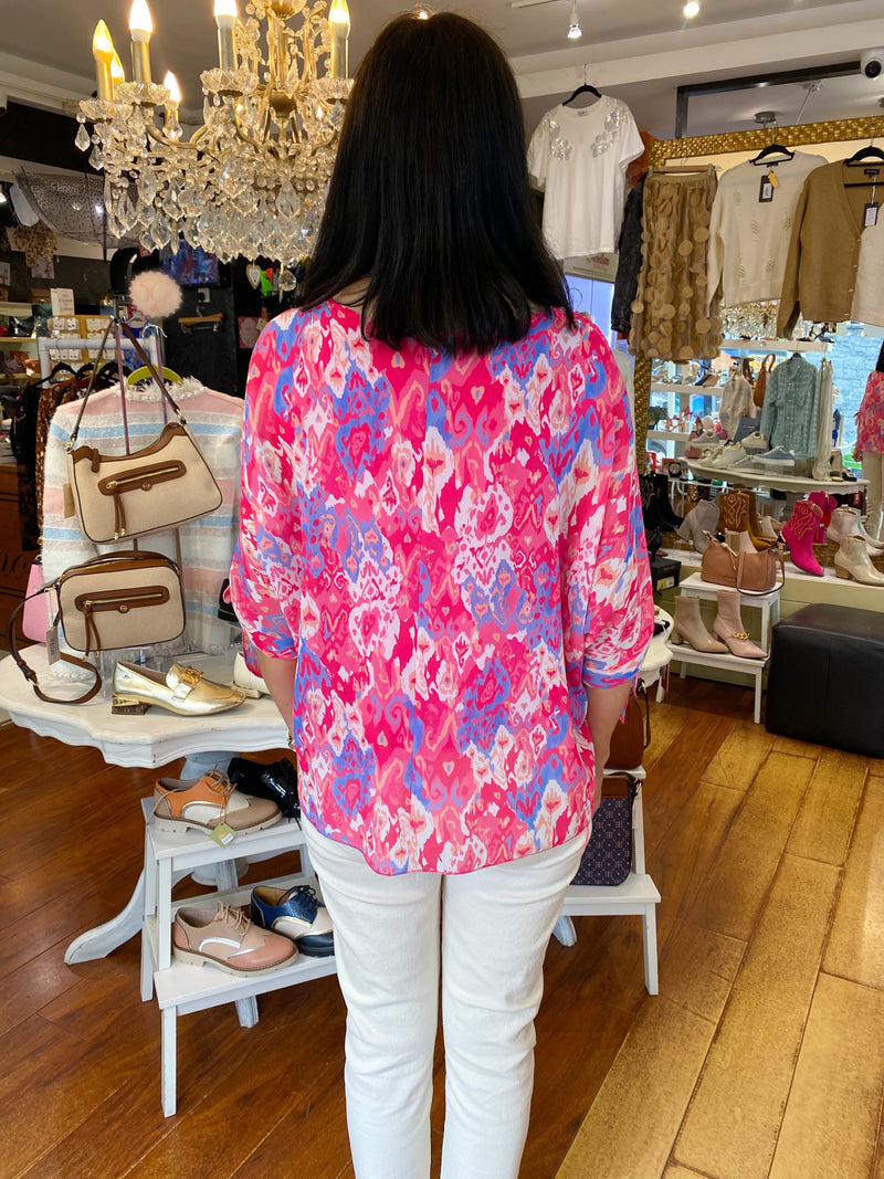 Charly Colour Pop Blouse - Hot Pink