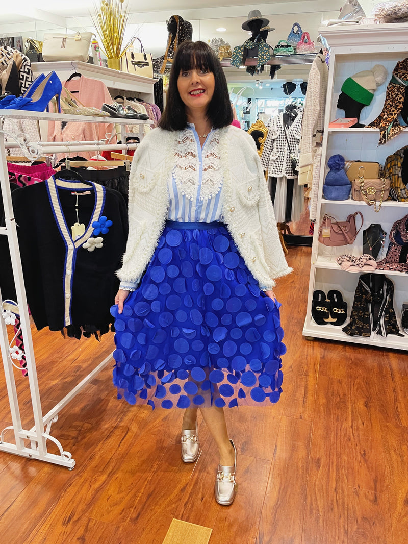 Bridget Appliqué Skirt - Royal Blue