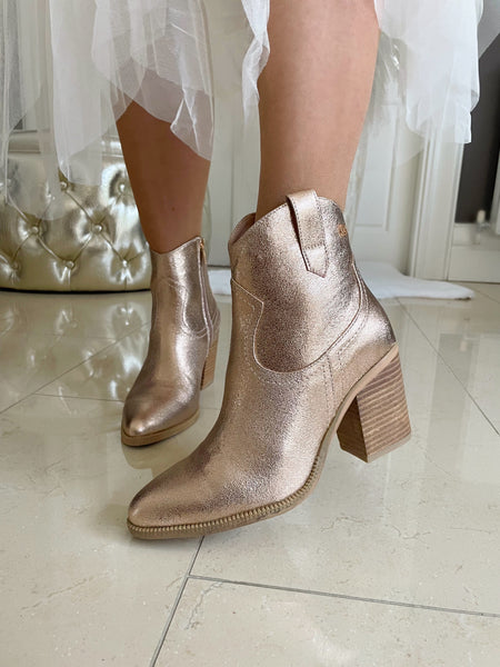 XTI Cowboy Ankle Boot  - Gold 142330