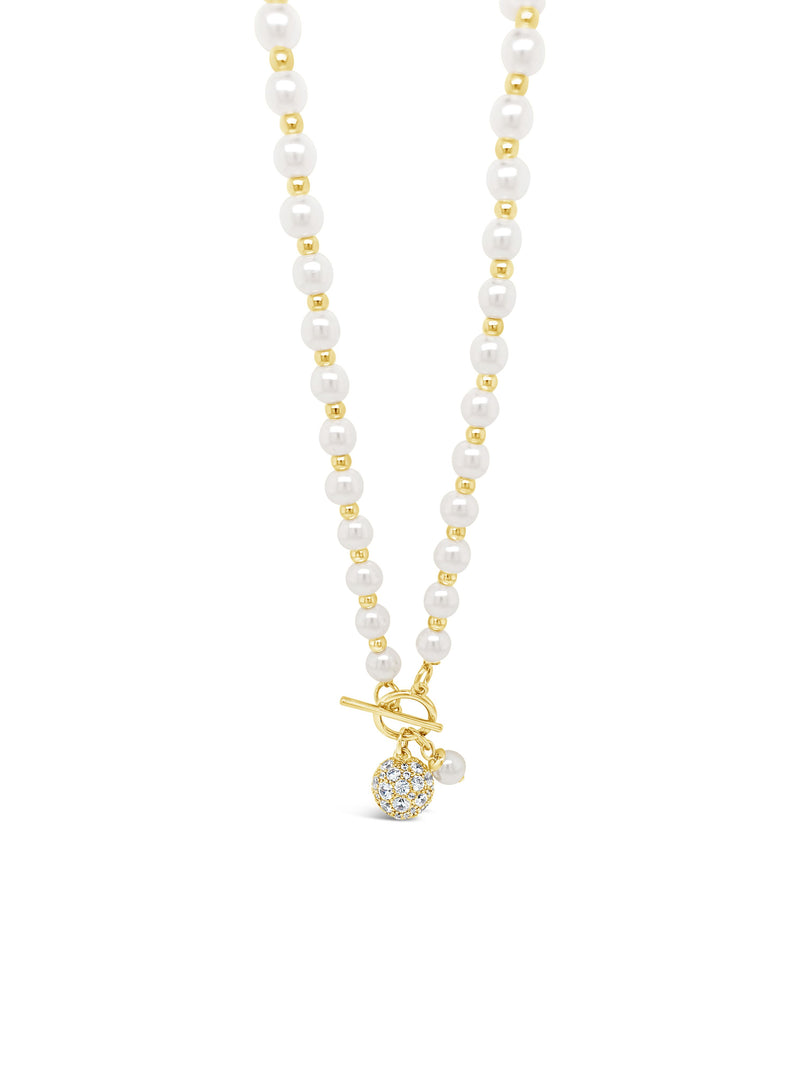 Absolute Pearl T-Bar Necklace - Gold N2218GL