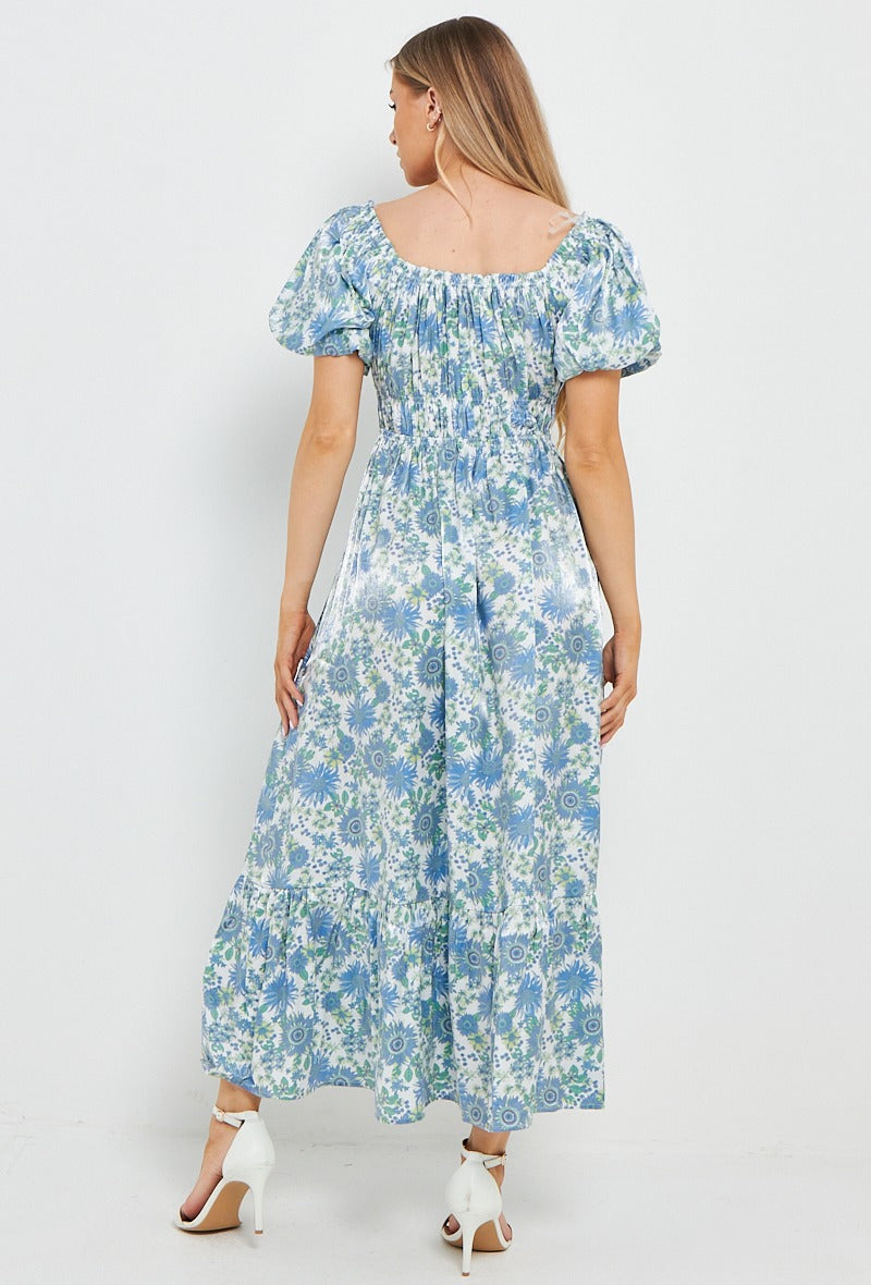 Allyson Floral Dress - Blue