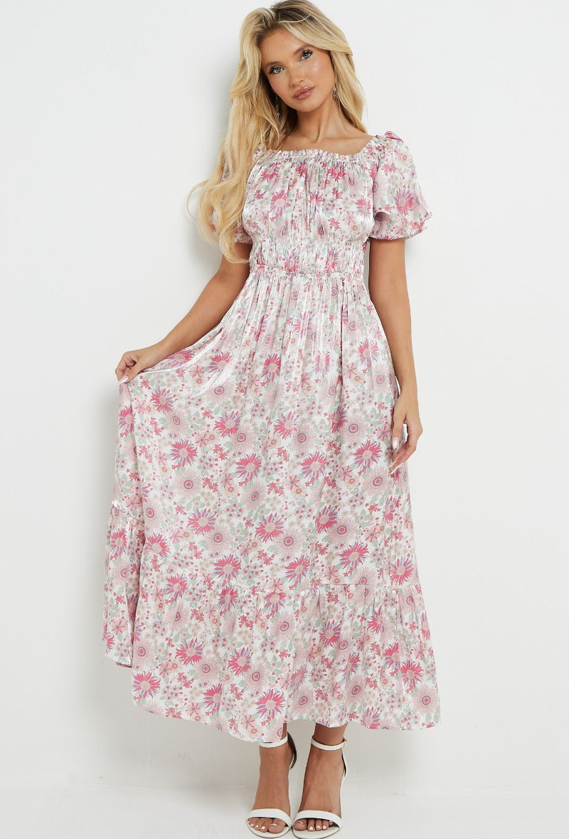 Allyson Floral Dress - Pink