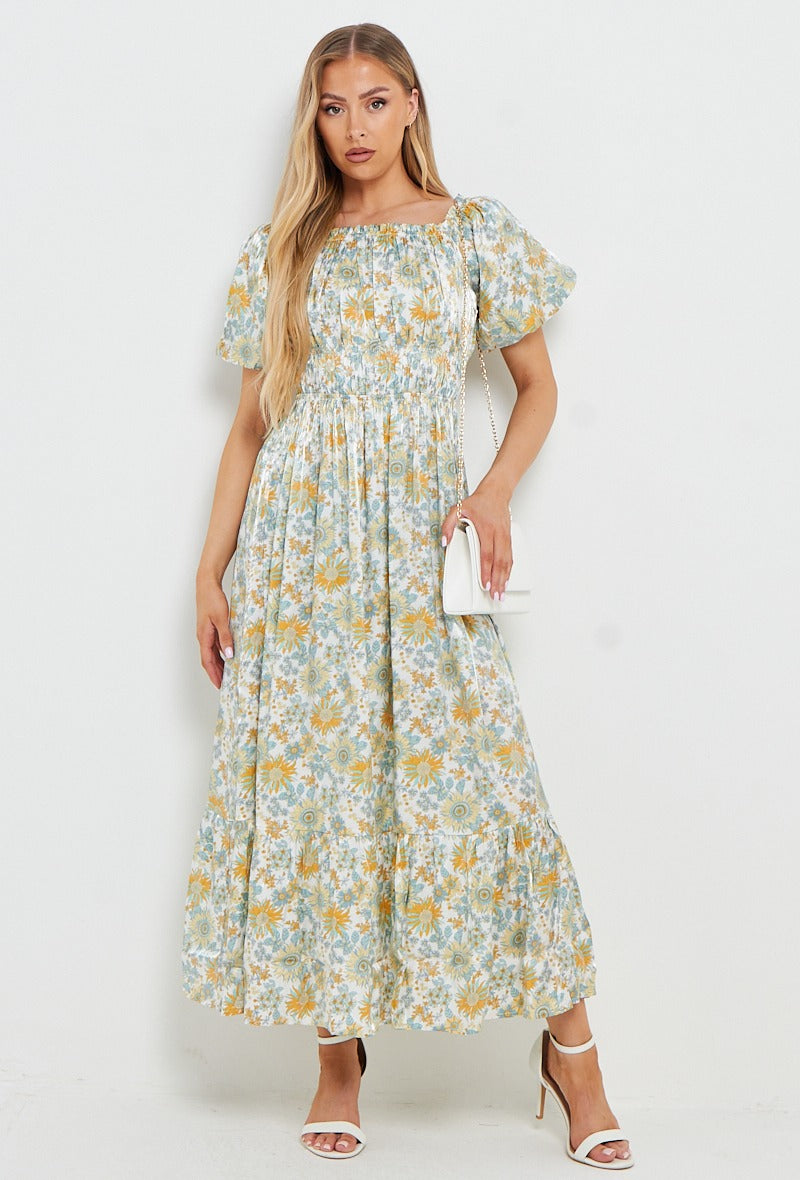 Allyson Floral Dress - Yellow