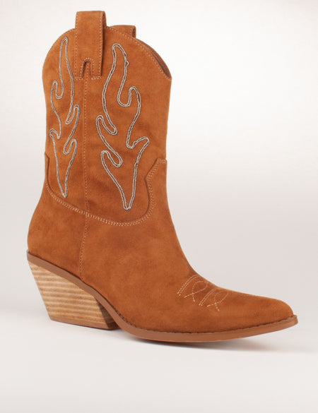 Una Healy "Hostage" Embellished Cowboy Boots Gingerbreads - Tan