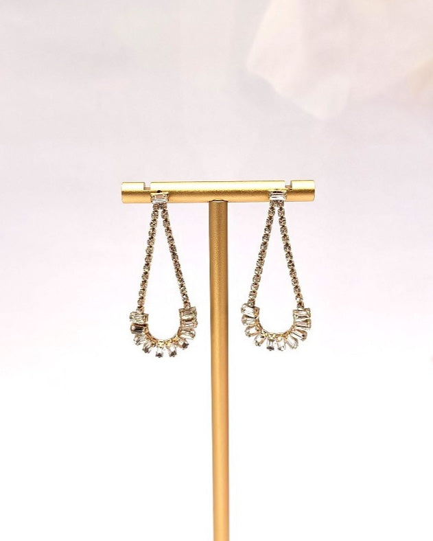 Mimi Chandelier Crystal Drop Earrings - Gold
