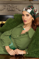 Absolute Malachite & Diamante Pendant Bracelet - Gold & Green B2398EM