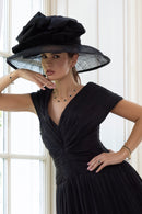 Absolute Black Clover Drop Earrings - Black & Diamante E2409JT