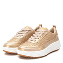 XTI Trainer  -  Gold Woven Wedge Trainer 142882