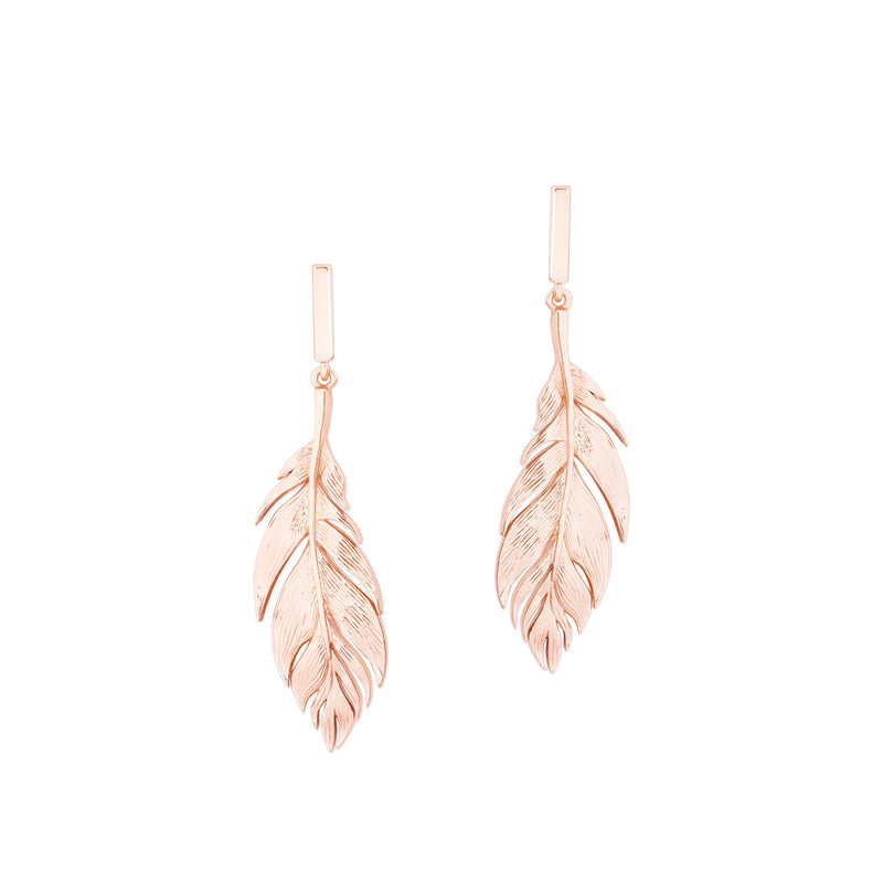 Tipperary Feather Earrings Rose Gold 158689