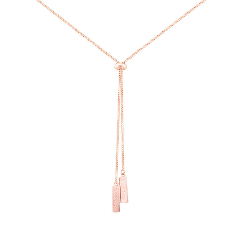 Tipperary Crystal Long Feather Pendant Rose Gold 158900