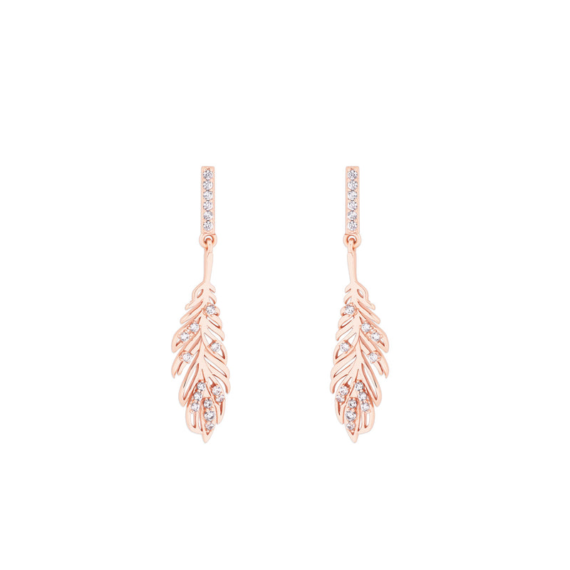 Tipperary Feather Earrings Rose Gold 158917