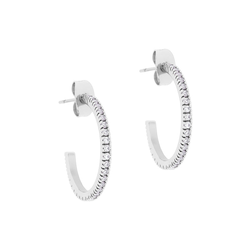 Tipperary Earrings Pave Set Hoop Silver 164086