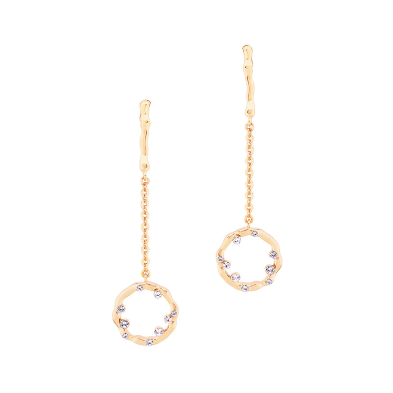 Tipperary Crystal Gold Circle Drop Earrings 164352