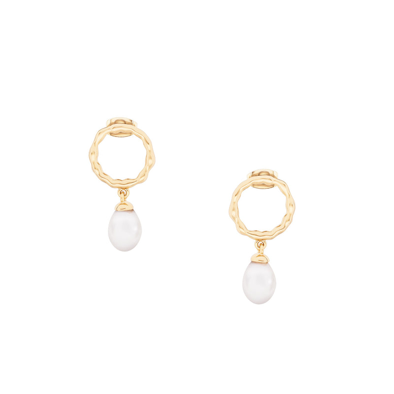 Tipperary Crystal Circle Pearl Drop Earrings 164802