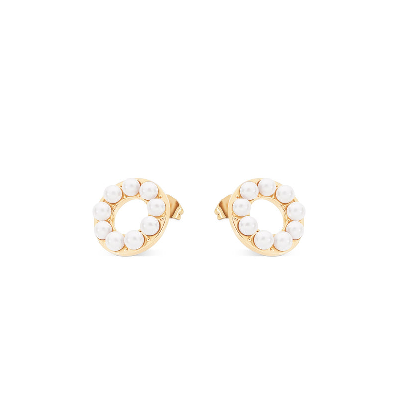 Tipperary Crystal Circle Pearl Stud Earrings 164826