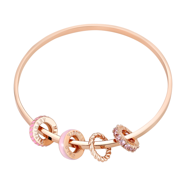 Tipperary Halo Sunset Bangle Rose Gold