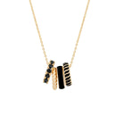 Tipperary Halo Eclipse Pendant Gold & Black 175532