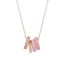 Tipperary Halo Sunset Pendant Rose Gold & Pink 175556