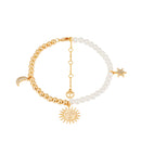 Tipperary Soleil Pearl & Ball Gold Charm Bracelet 175990