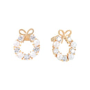 Tipperary Bow - Pearl & Cz Earrings Gold