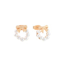 Tipperary Bow - Pearl Earrings Gold