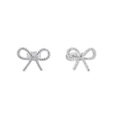 Tipperary Bow - Cz Earrings Silver