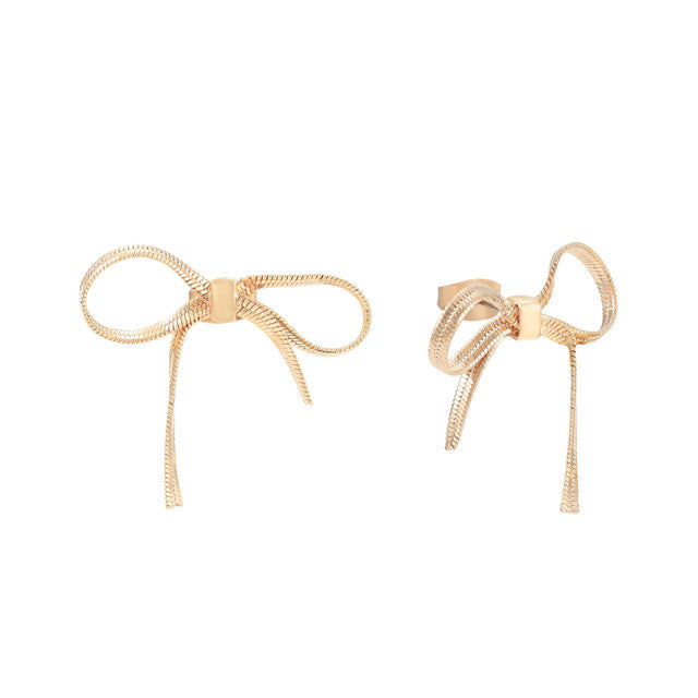 Tipperary Bow - Slinky Gold Earrings