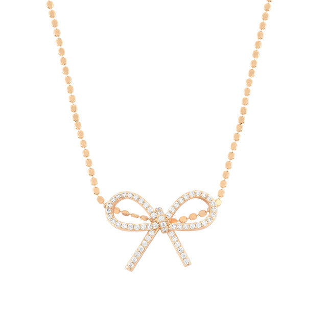 Tipperary Bow - Ball Chain Necklace Gold