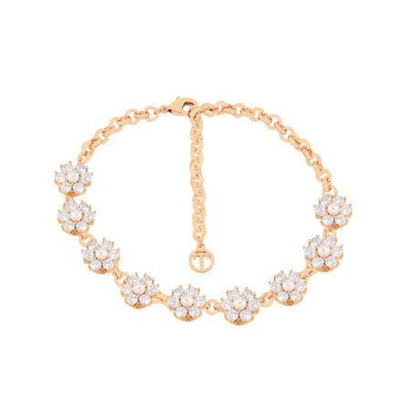 Tipperary cz Daisy & Pearl Gold Bracelet