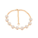 Tipperary cz Daisy & Pearl Gold Bracelet