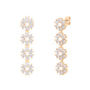 Tipperary Daisy Cz & Pearl Drop Earrings Gold