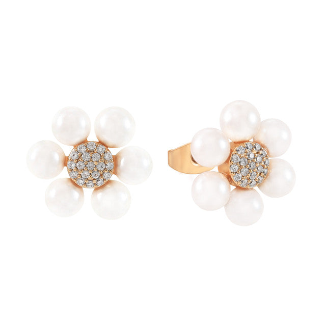 Tipperary Daisy - Pearl Stud Earrings Gold