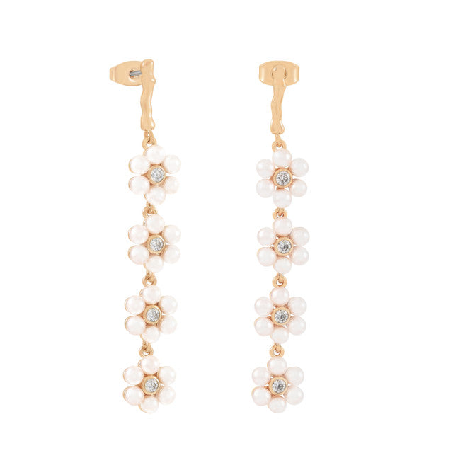 Tipperary Daisy Pearl Drop Earrings Gold 183995