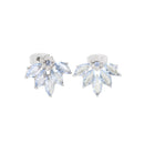 TC Maureen O'Hara Vintage Flower Earrings Sapphire Silver 185289