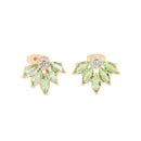 TC Maureen O'Hara Vintage Flower Earrings Peridot Gold 185296