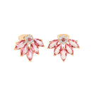TC Maureen O'Hara Vintage Flower Earrings Ruby Gold 185302