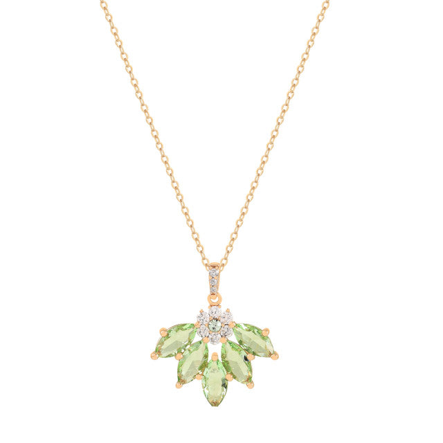 TC Maureen O'Hara Vintage Flower Pendant Peridot Gold 185333