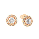 TC Maureen O'Hara Round Cut Cz Stud Earrings Gold 185432
