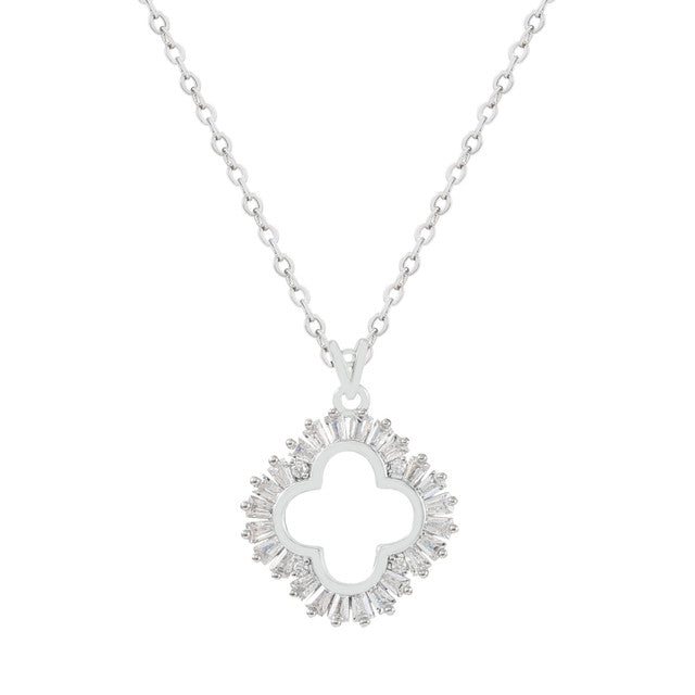 TC Maureen O'Hara CZ Cut out Flower Pendant Silver 185555