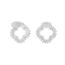 TC Maureen O'Hara CZ Cut out Flower Earrings Silver 185562