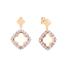 TC Maureen O'Hara Cz Cutout Flower Earrings Gold 185586