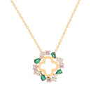 TC Maureen O'Hara Emerald Cz Flower Pendant Gold 185593