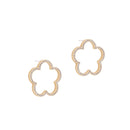 TC Fleur Cz Inset Cutout Gold Earrings 189867