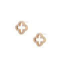 TC Fleur Cz Inset Cutout Stud Earrings 189904