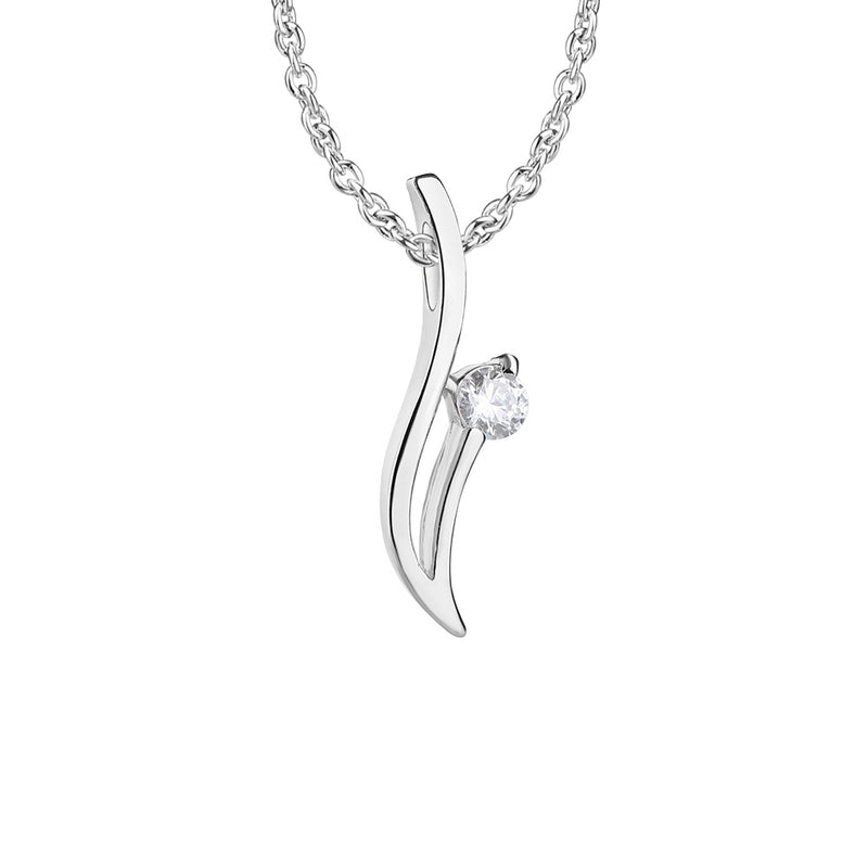 Newbridge Floral Pendant with Clear Stone P6020