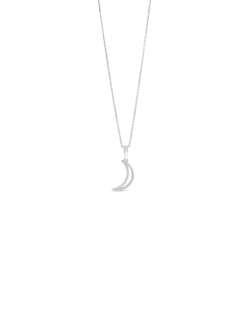 Absolute Sterling Silver Crescent Necklace SP191SL