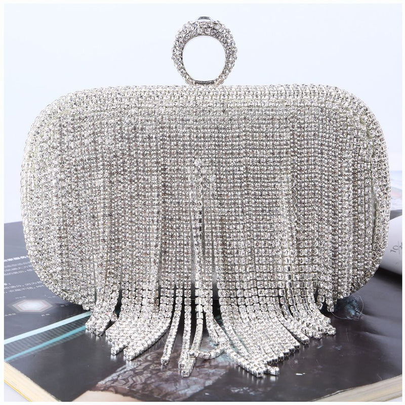 Lizi Crystal Fringe Clutch Bag